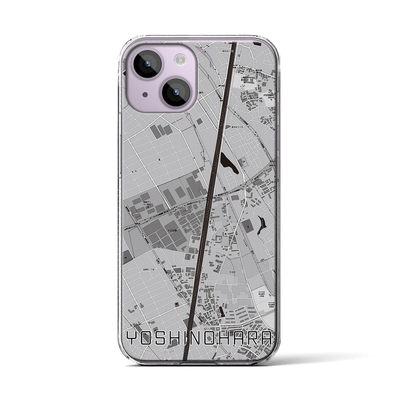 【吉野原(埼玉県)】地図柄iPhoneケース(クリアタイプ)