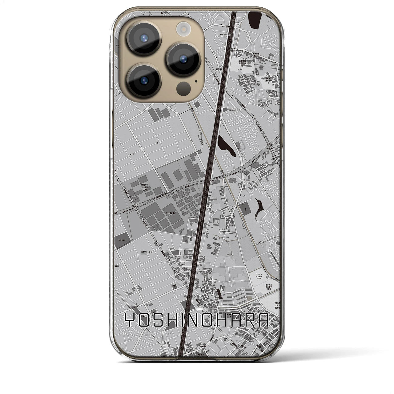 【吉野原(埼玉県)】地図柄iPhoneケース(クリアタイプ)