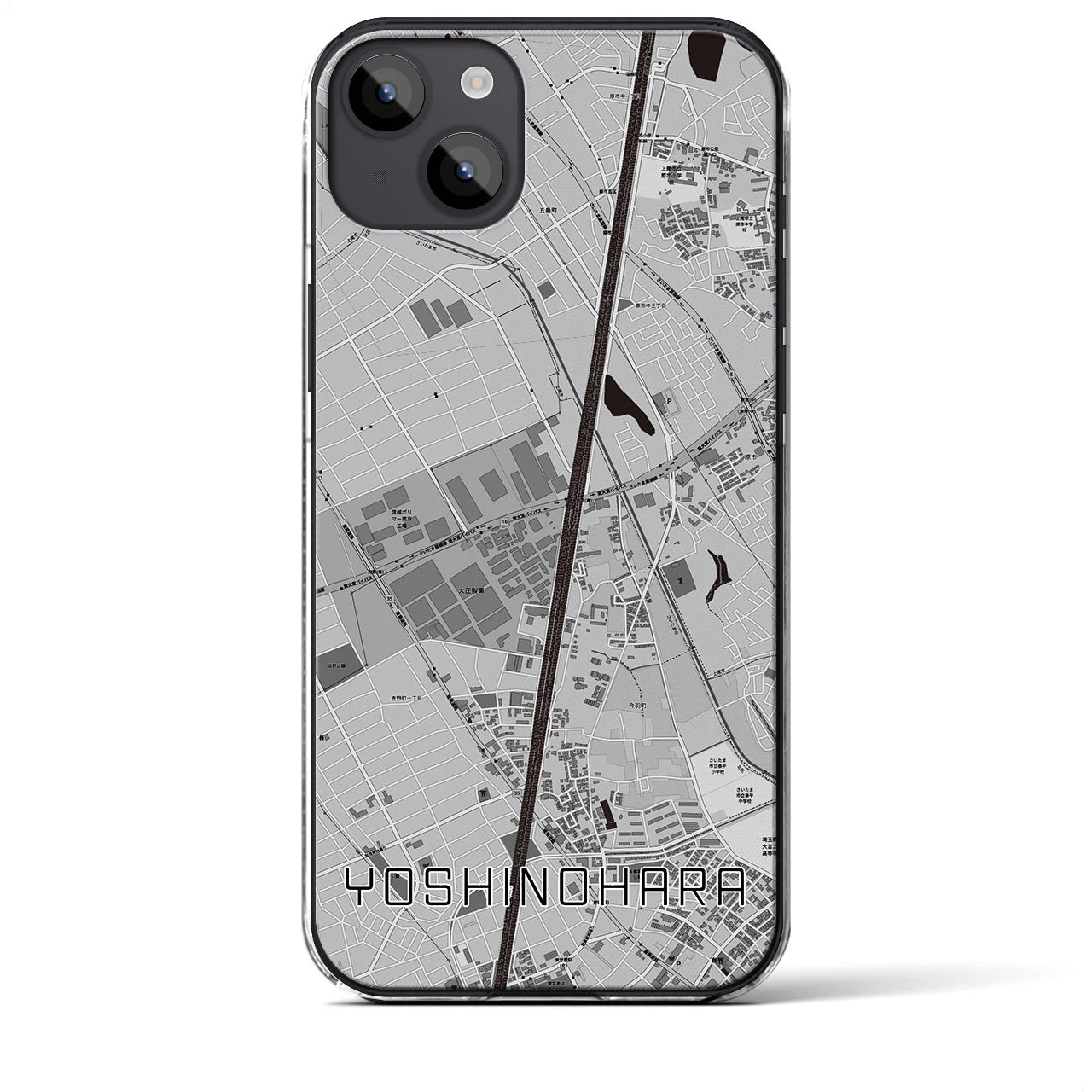 【吉野原(埼玉県)】地図柄iPhoneケース(クリアタイプ)