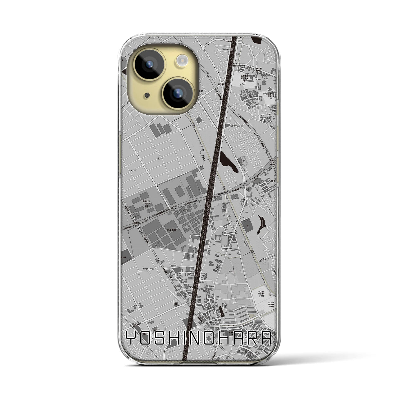 【吉野原(埼玉県)】地図柄iPhoneケース(クリアタイプ)