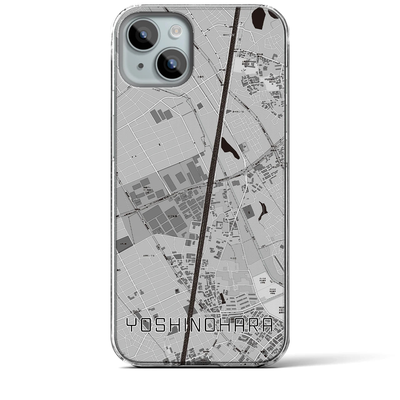 【吉野原(埼玉県)】地図柄iPhoneケース(クリアタイプ)