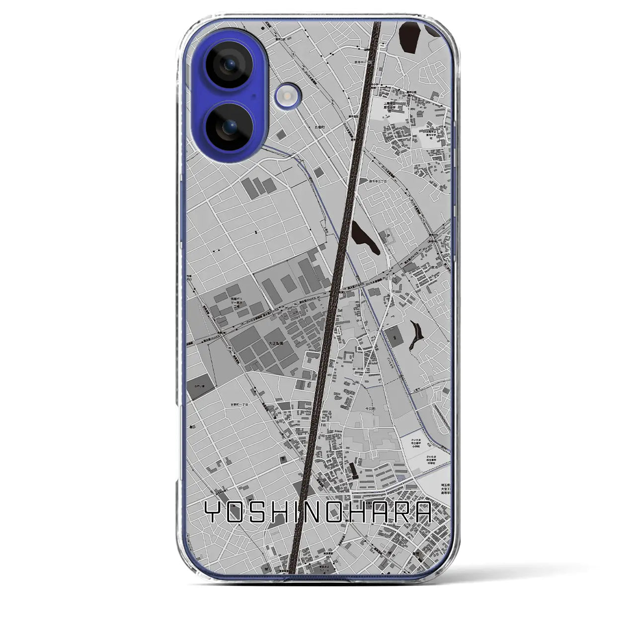 【吉野原(埼玉県)】地図柄iPhoneケース(クリアタイプ)