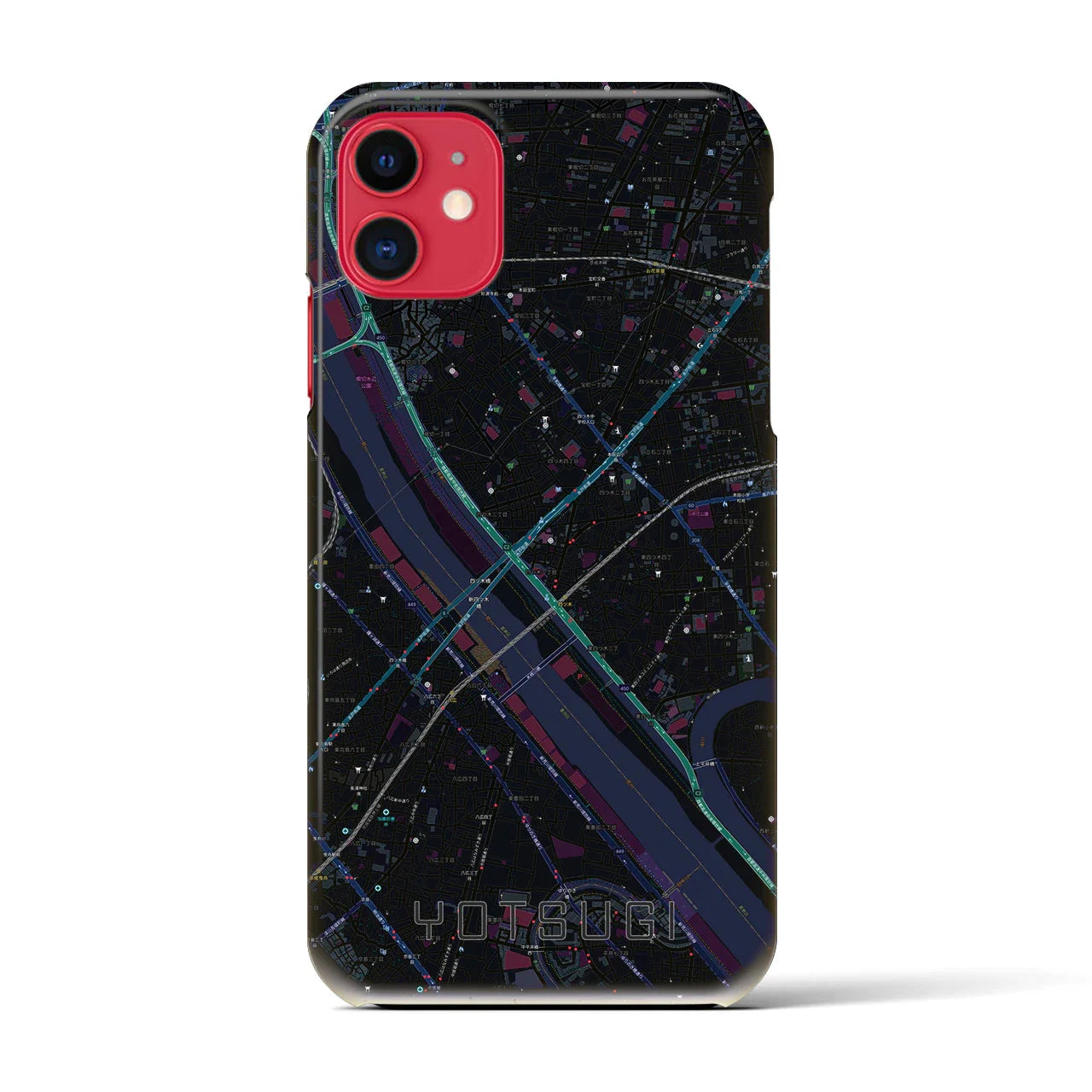 【四ツ木(東京都)】地図柄iPhoneケース(バックカバータイプ)
