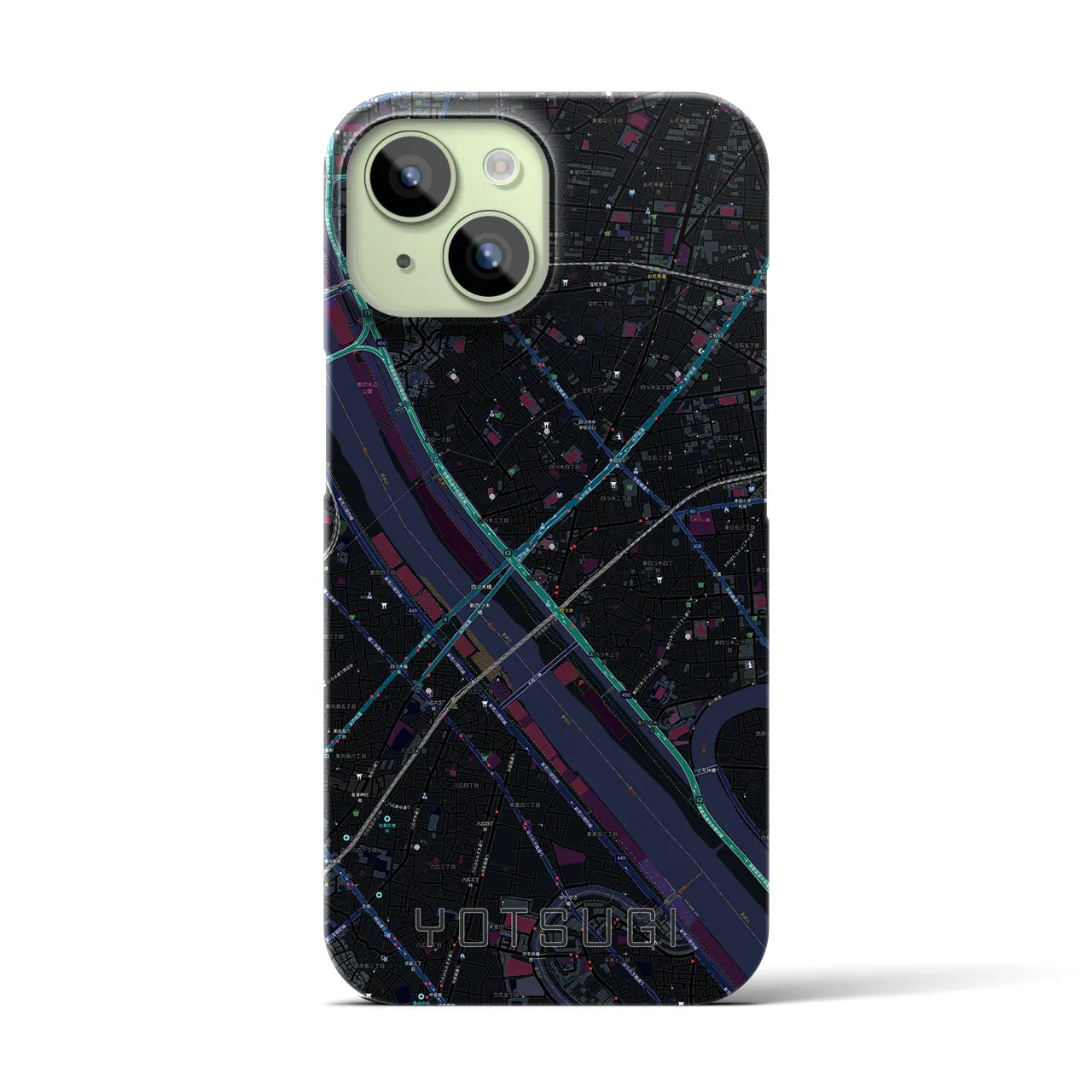 【四ツ木(東京都)】地図柄iPhoneケース(バックカバータイプ)