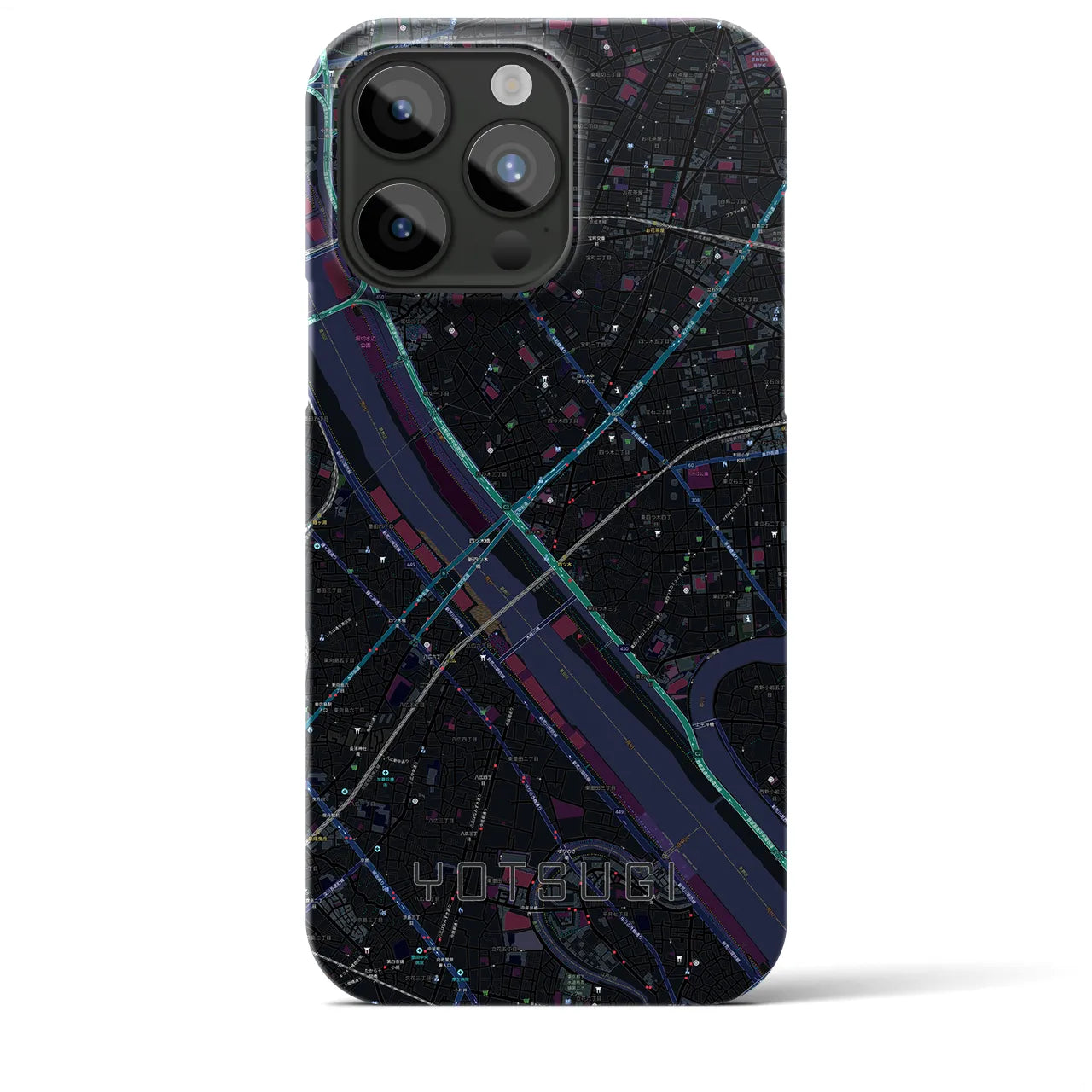 【四ツ木(東京都)】地図柄iPhoneケース(バックカバータイプ)