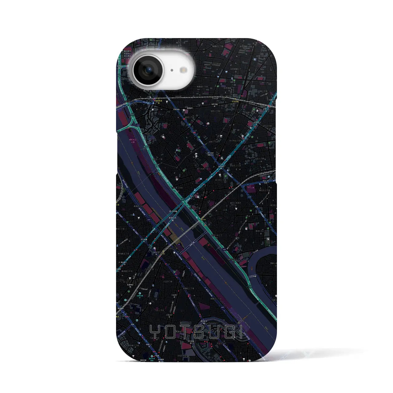 【四ツ木(東京都)】地図柄iPhoneケース(バックカバータイプ)