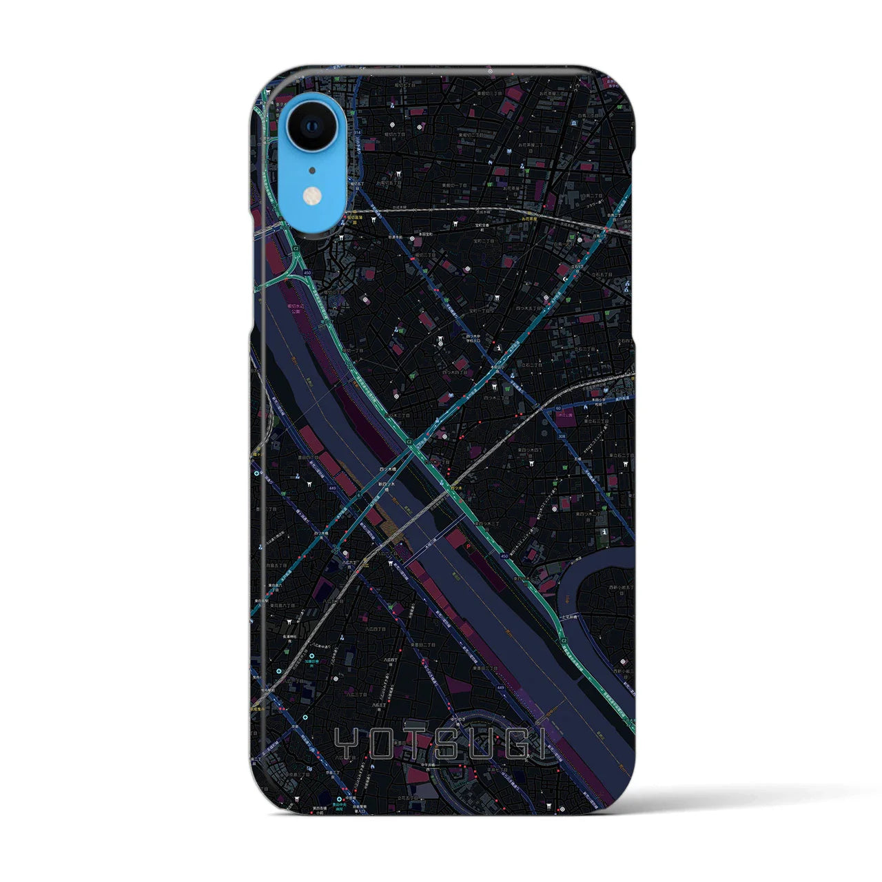 【四ツ木(東京都)】地図柄iPhoneケース(バックカバータイプ)