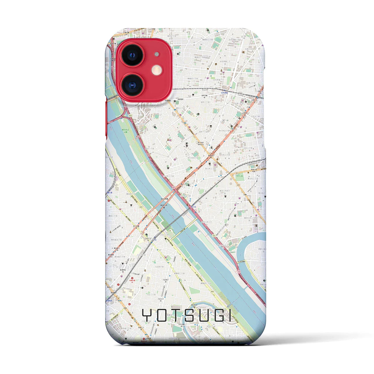 【四ツ木(東京都)】地図柄iPhoneケース(バックカバータイプ)