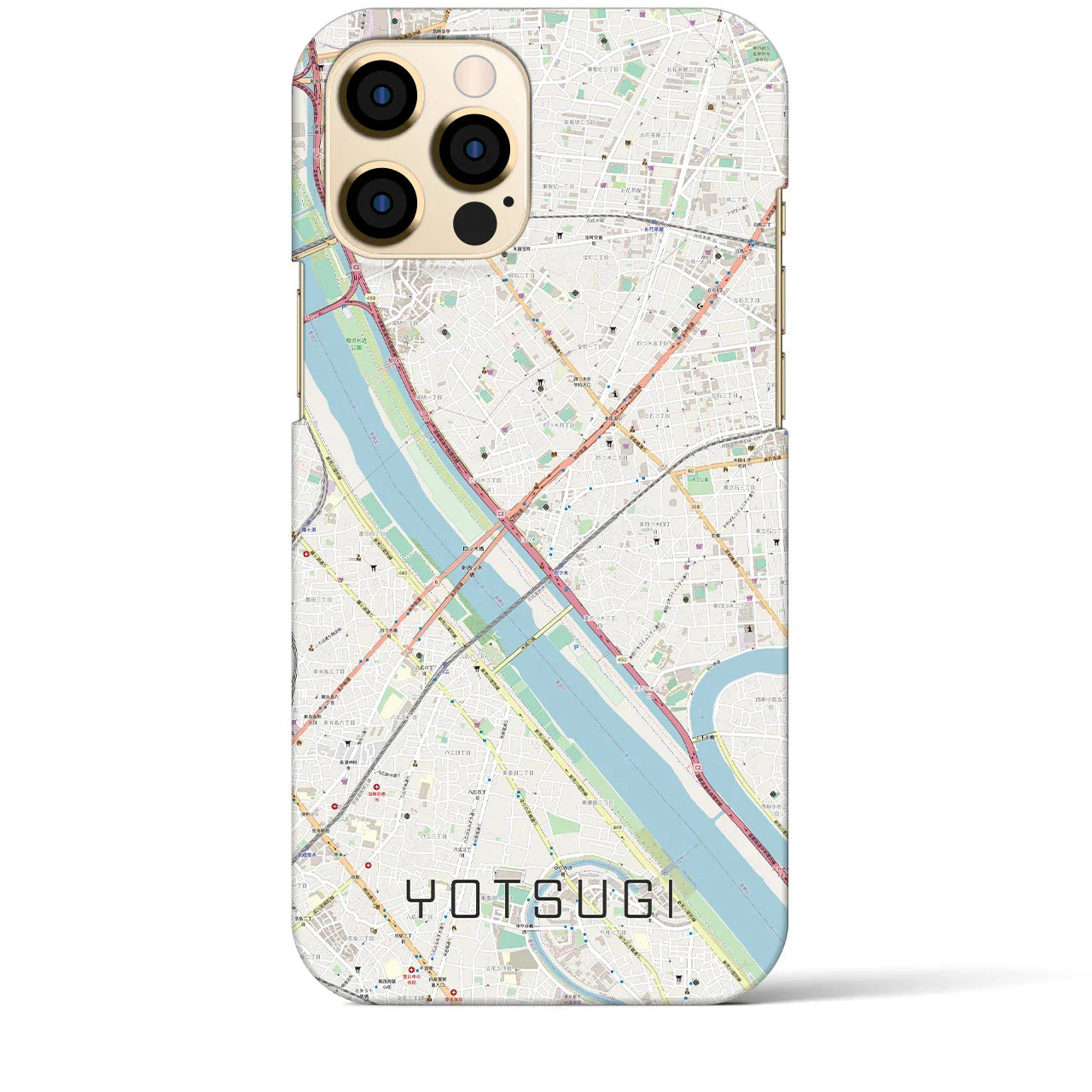 【四ツ木(東京都)】地図柄iPhoneケース(バックカバータイプ)