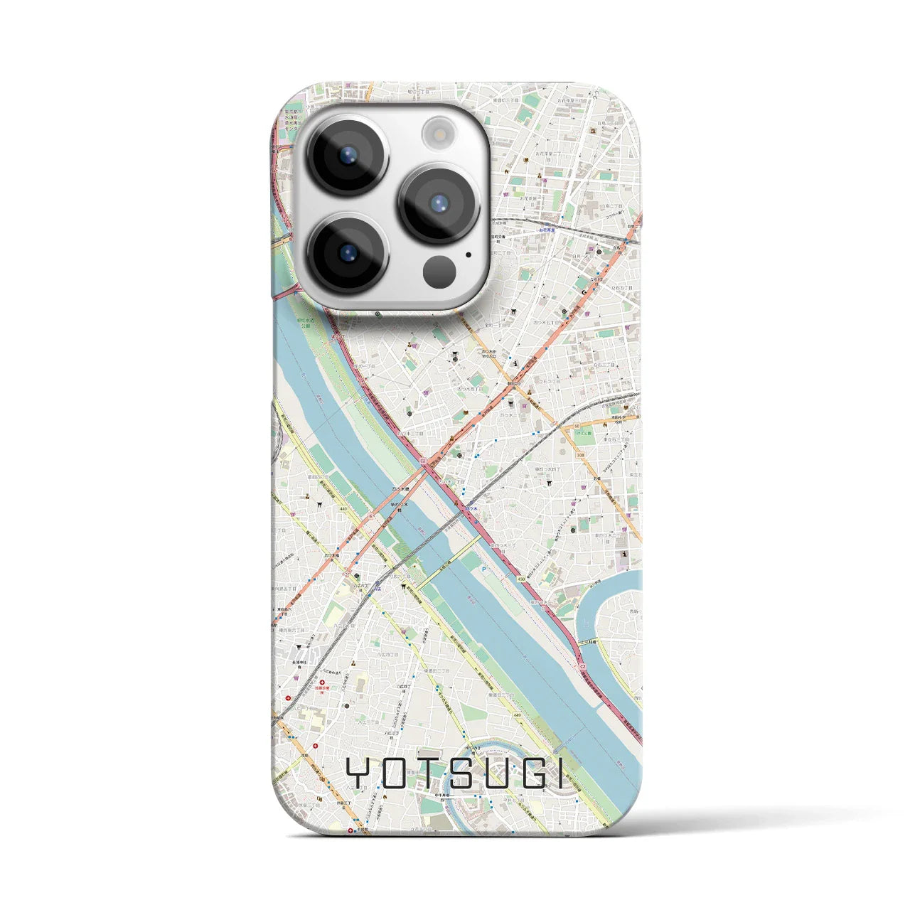 【四ツ木(東京都)】地図柄iPhoneケース(バックカバータイプ)