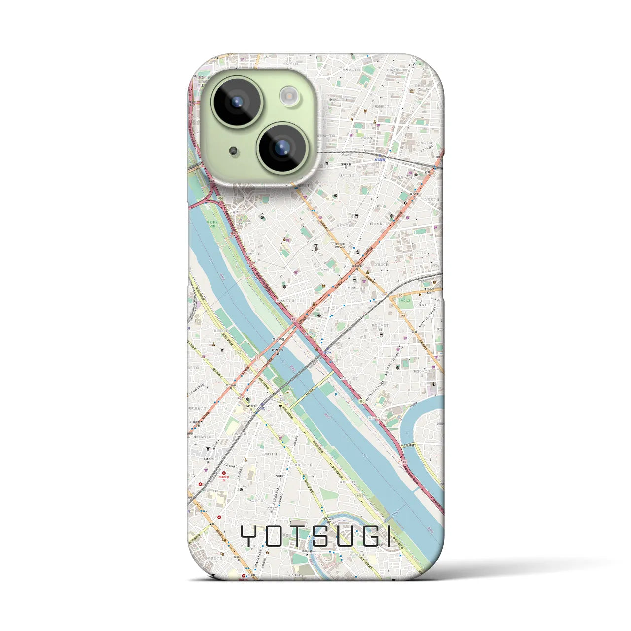 【四ツ木(東京都)】地図柄iPhoneケース(バックカバータイプ)