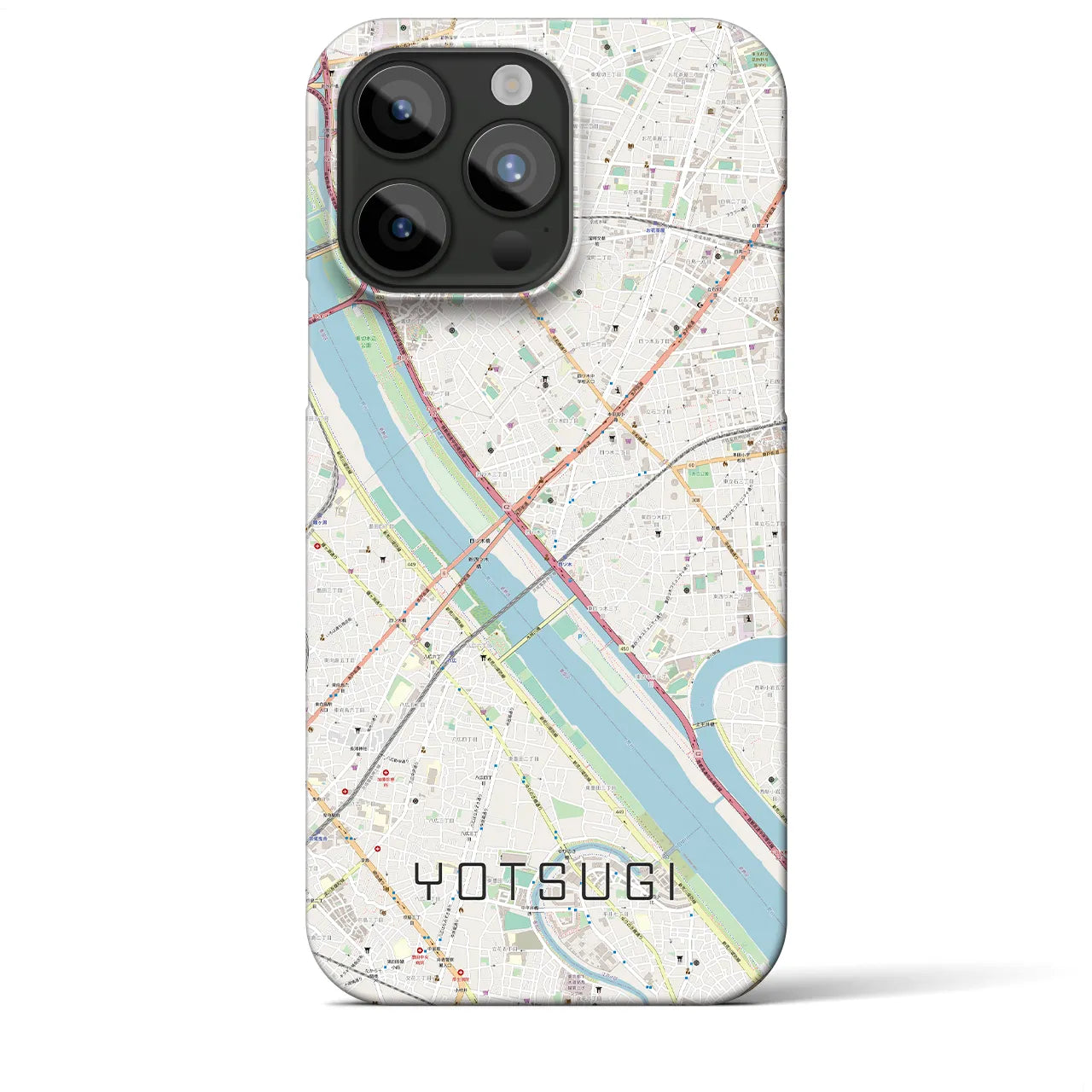 【四ツ木(東京都)】地図柄iPhoneケース(バックカバータイプ)