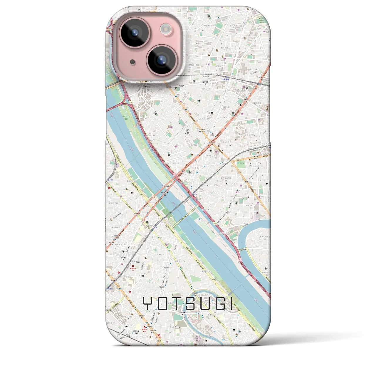 【四ツ木(東京都)】地図柄iPhoneケース(バックカバータイプ)
