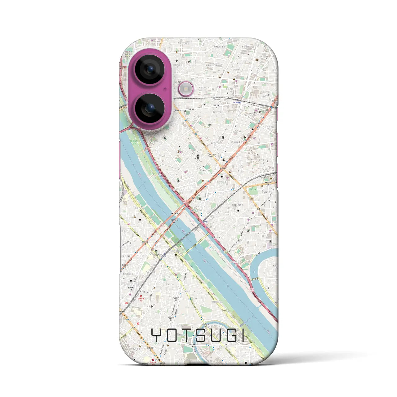 【四ツ木(東京都)】地図柄iPhoneケース(バックカバータイプ)