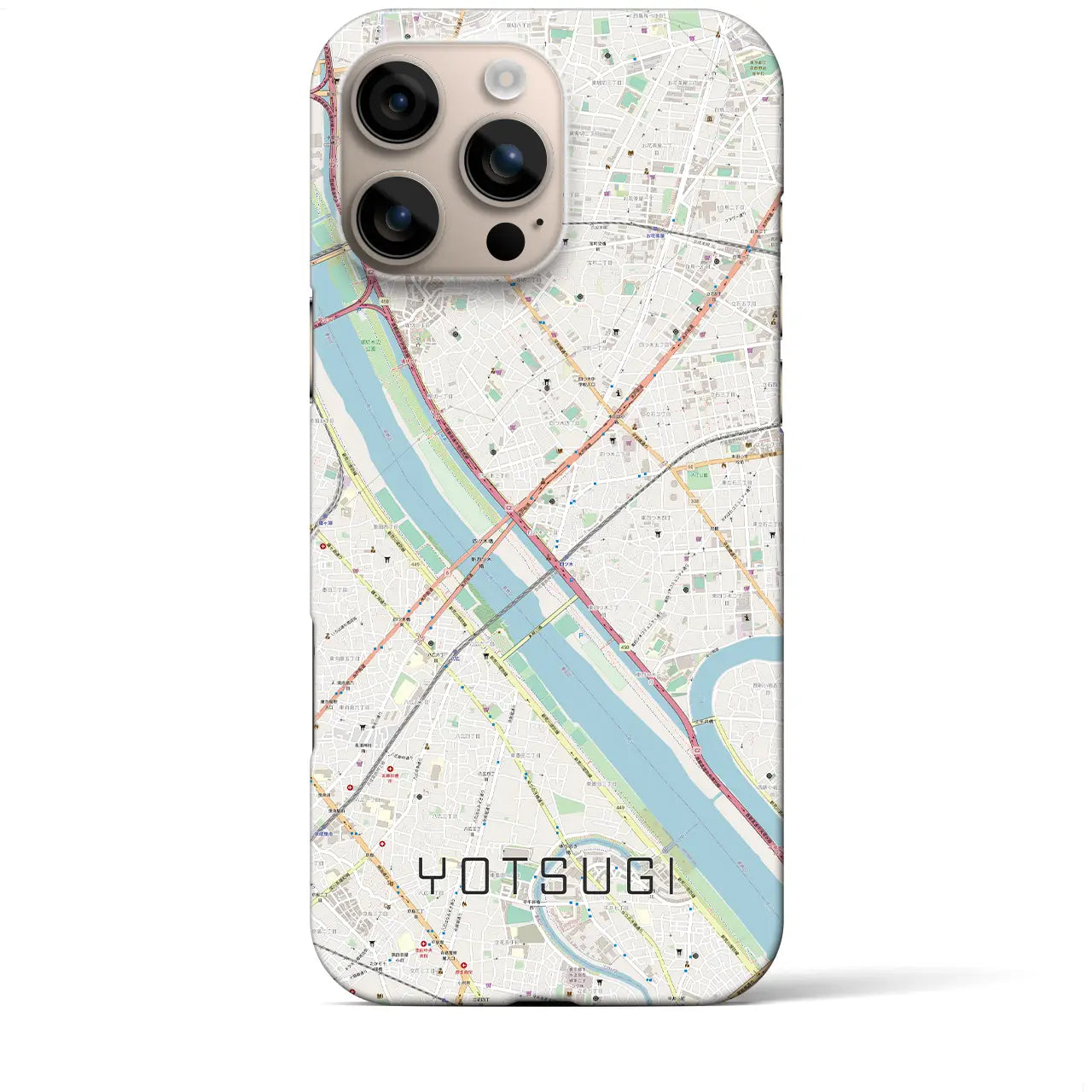【四ツ木(東京都)】地図柄iPhoneケース(バックカバータイプ)
