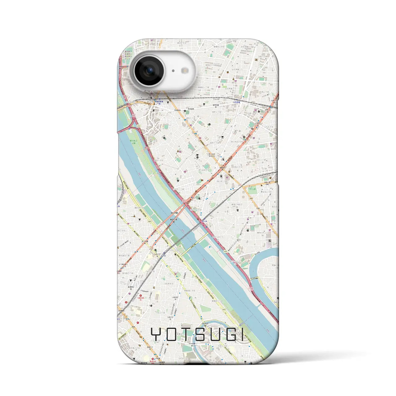 【四ツ木(東京都)】地図柄iPhoneケース(バックカバータイプ)