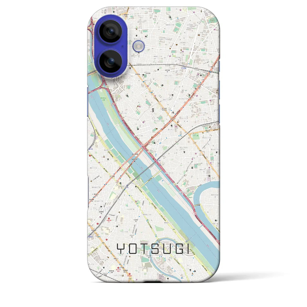 【四ツ木(東京都)】地図柄iPhoneケース(バックカバータイプ)