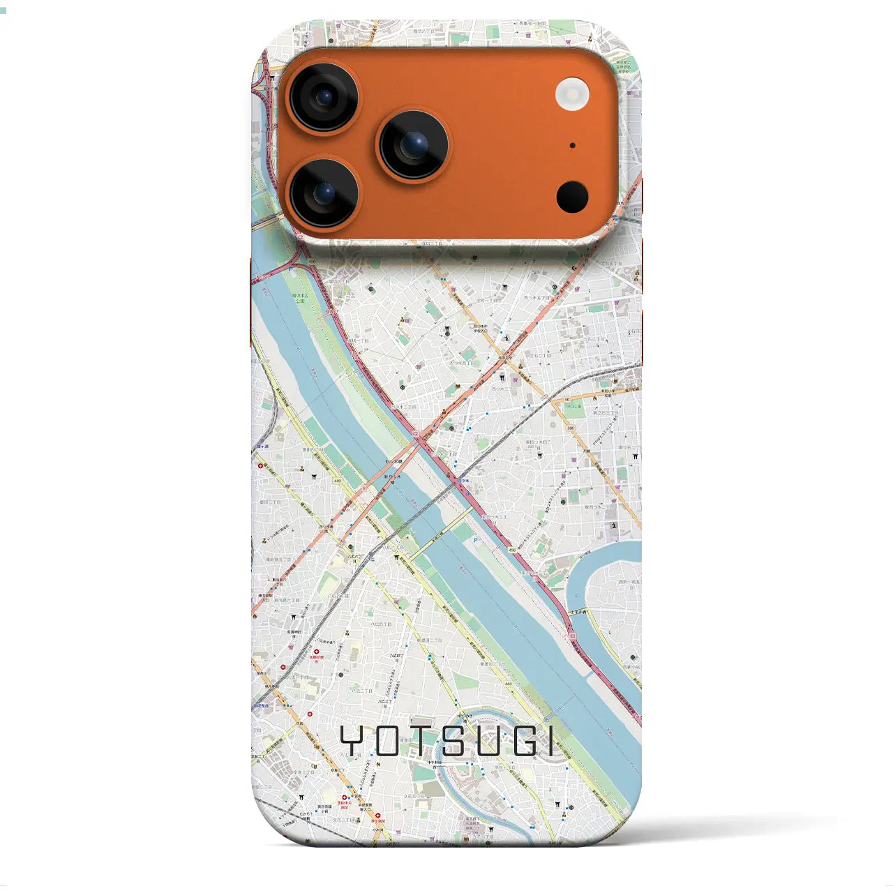 【四ツ木(東京都)】地図柄iPhoneケース(バックカバータイプ)