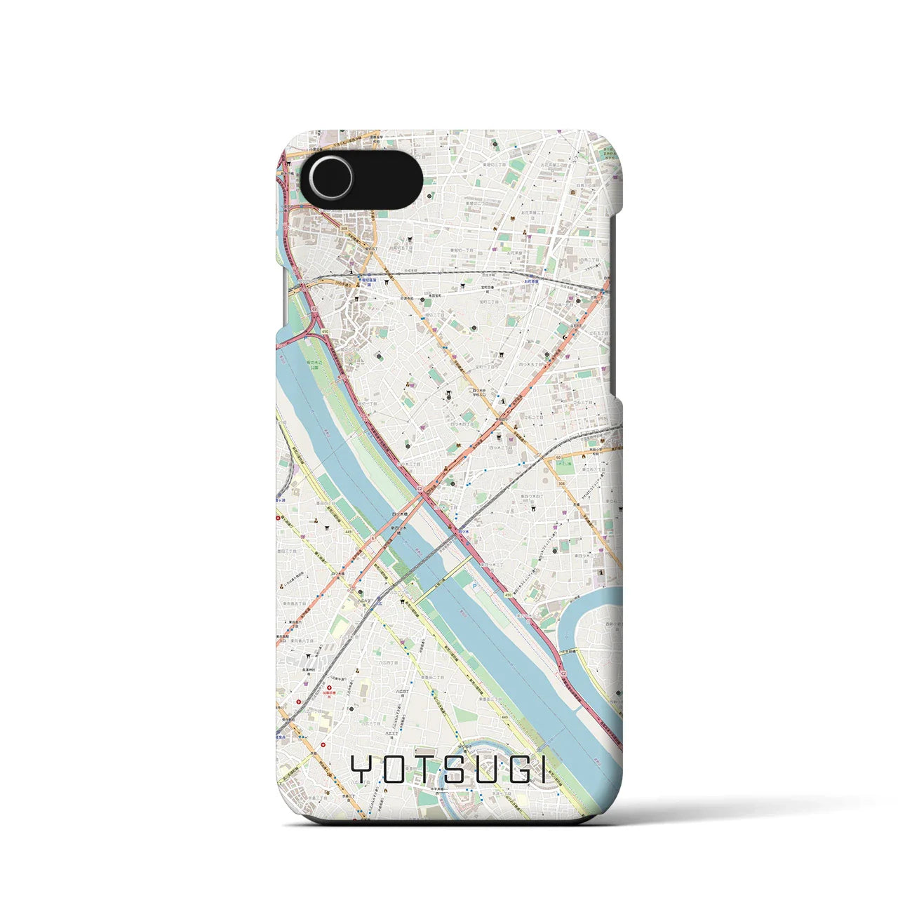 【四ツ木(東京都)】地図柄iPhoneケース(バックカバータイプ)