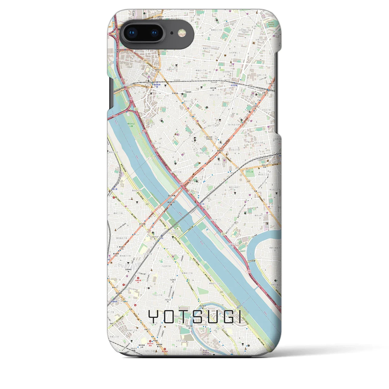【四ツ木(東京都)】地図柄iPhoneケース(バックカバータイプ)