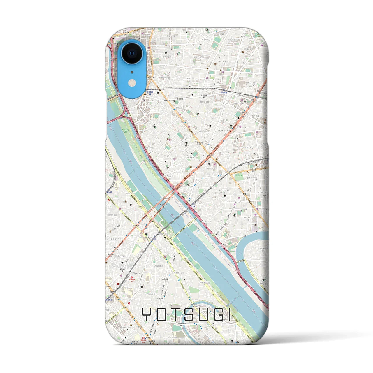 【四ツ木(東京都)】地図柄iPhoneケース(バックカバータイプ)