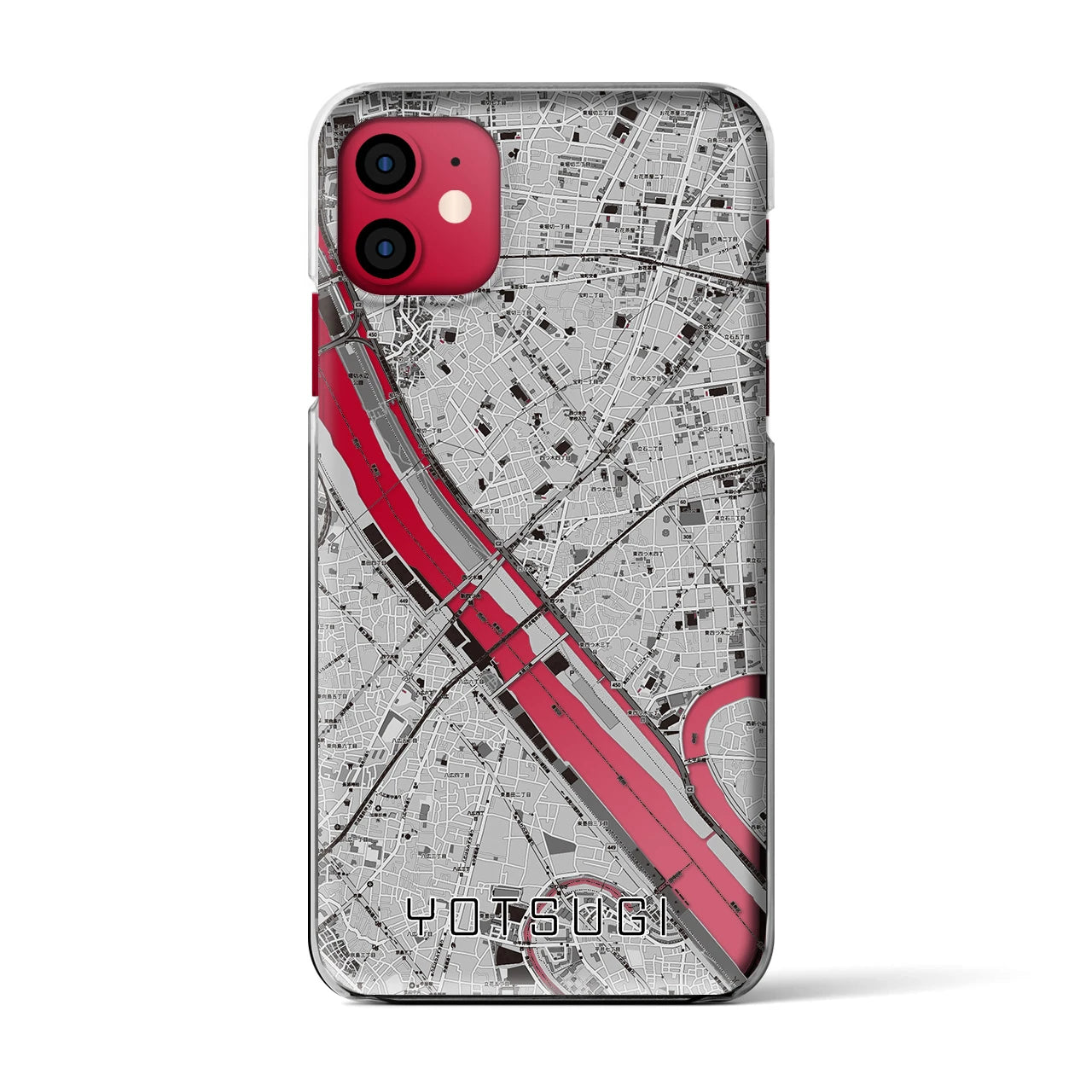 【四ツ木(東京都)】地図柄iPhoneケース(クリアタイプ)