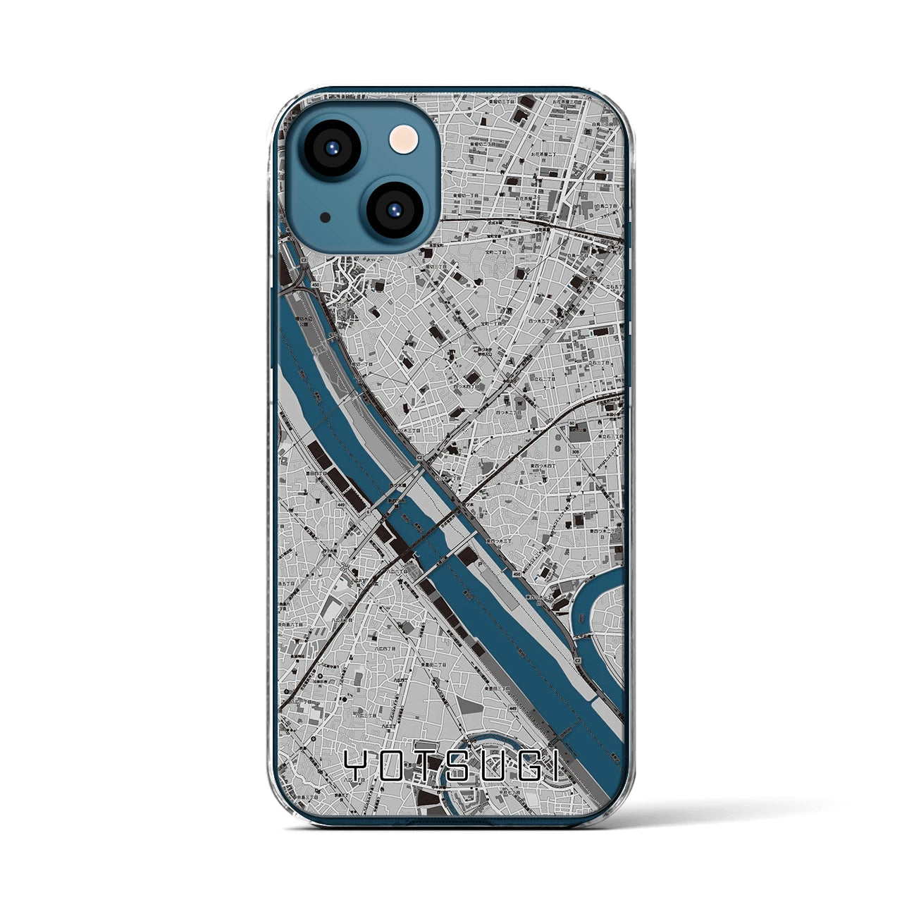 【四ツ木(東京都)】地図柄iPhoneケース(クリアタイプ)