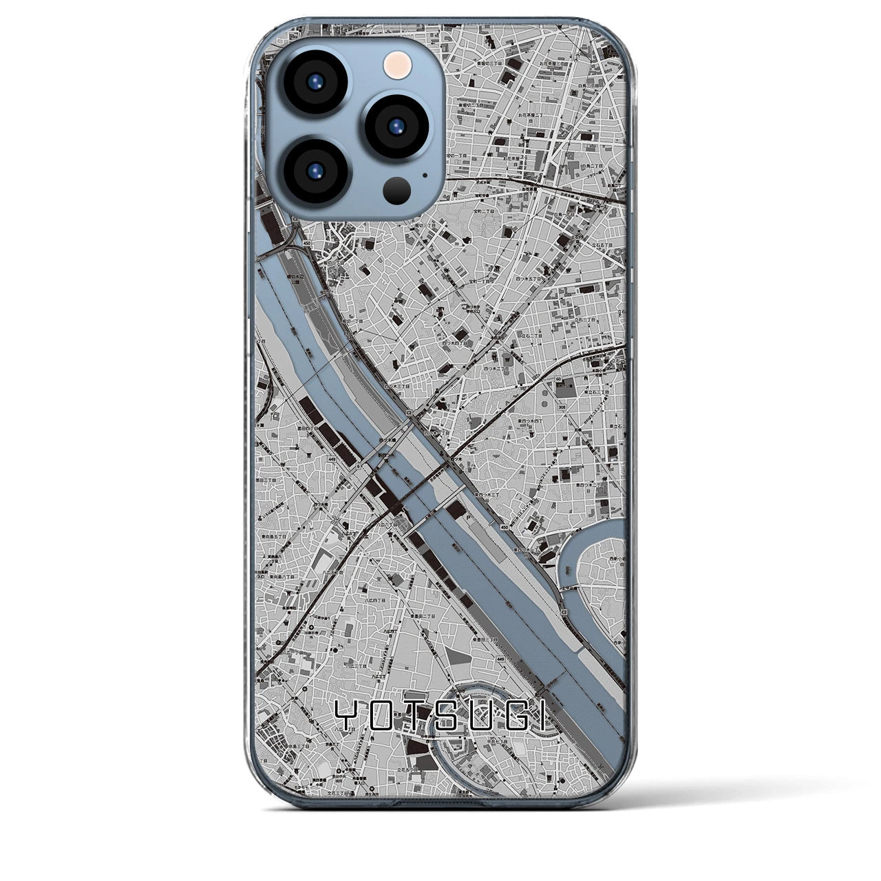 【四ツ木(東京都)】地図柄iPhoneケース(クリアタイプ)