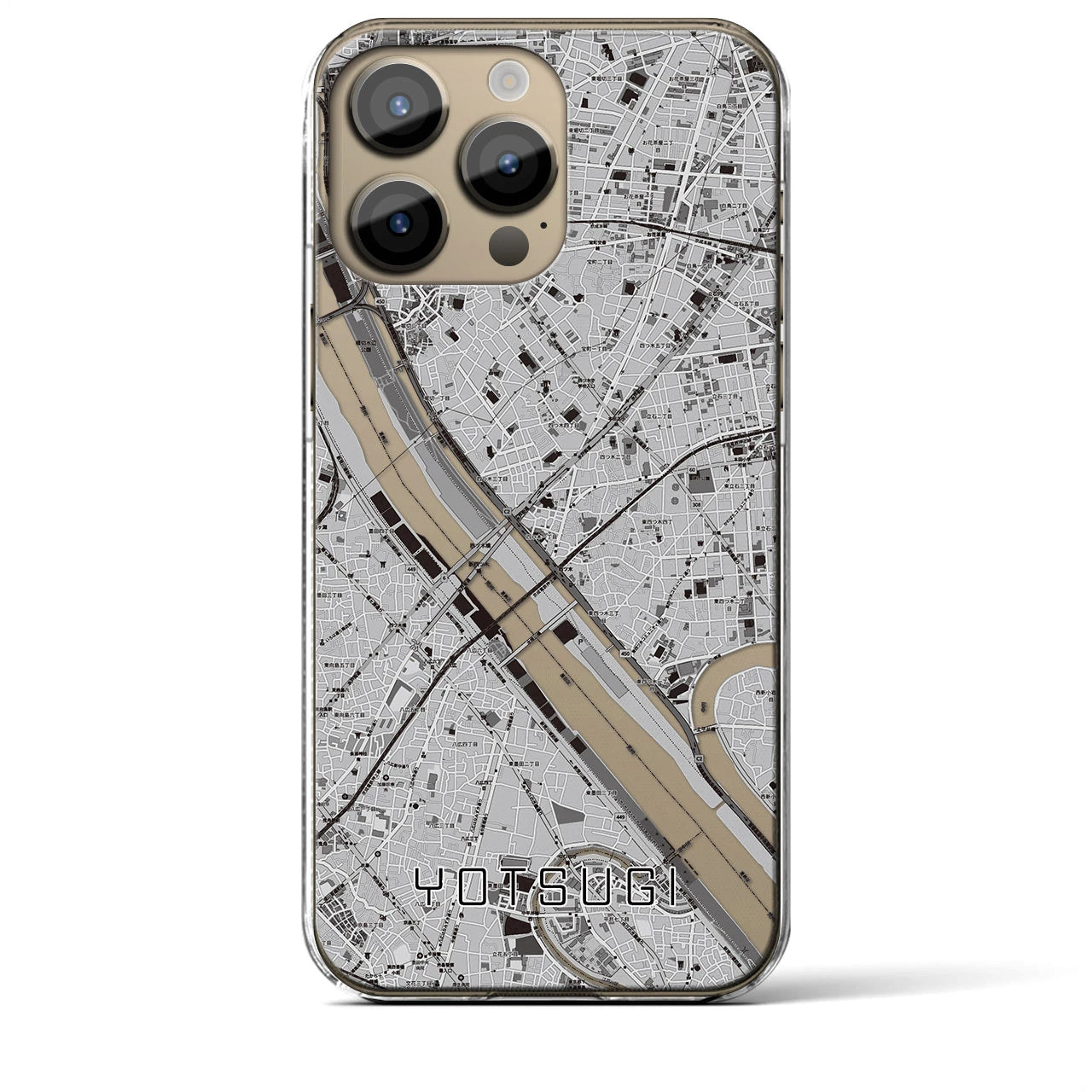 【四ツ木(東京都)】地図柄iPhoneケース(クリアタイプ)