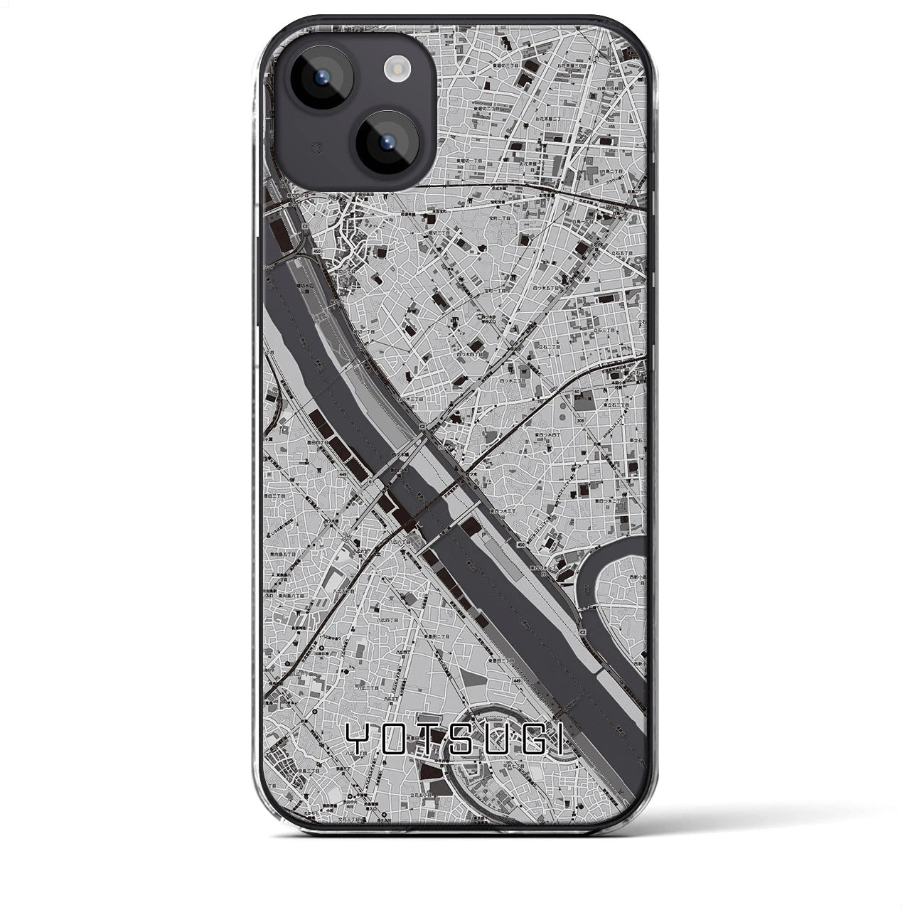 【四ツ木(東京都)】地図柄iPhoneケース(クリアタイプ)
