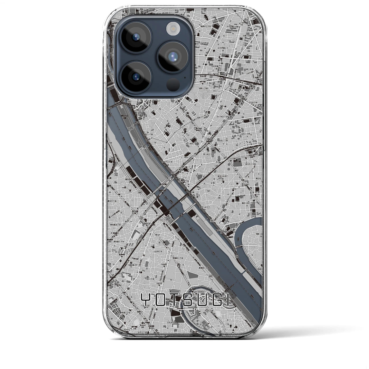 【四ツ木(東京都)】地図柄iPhoneケース(クリアタイプ)