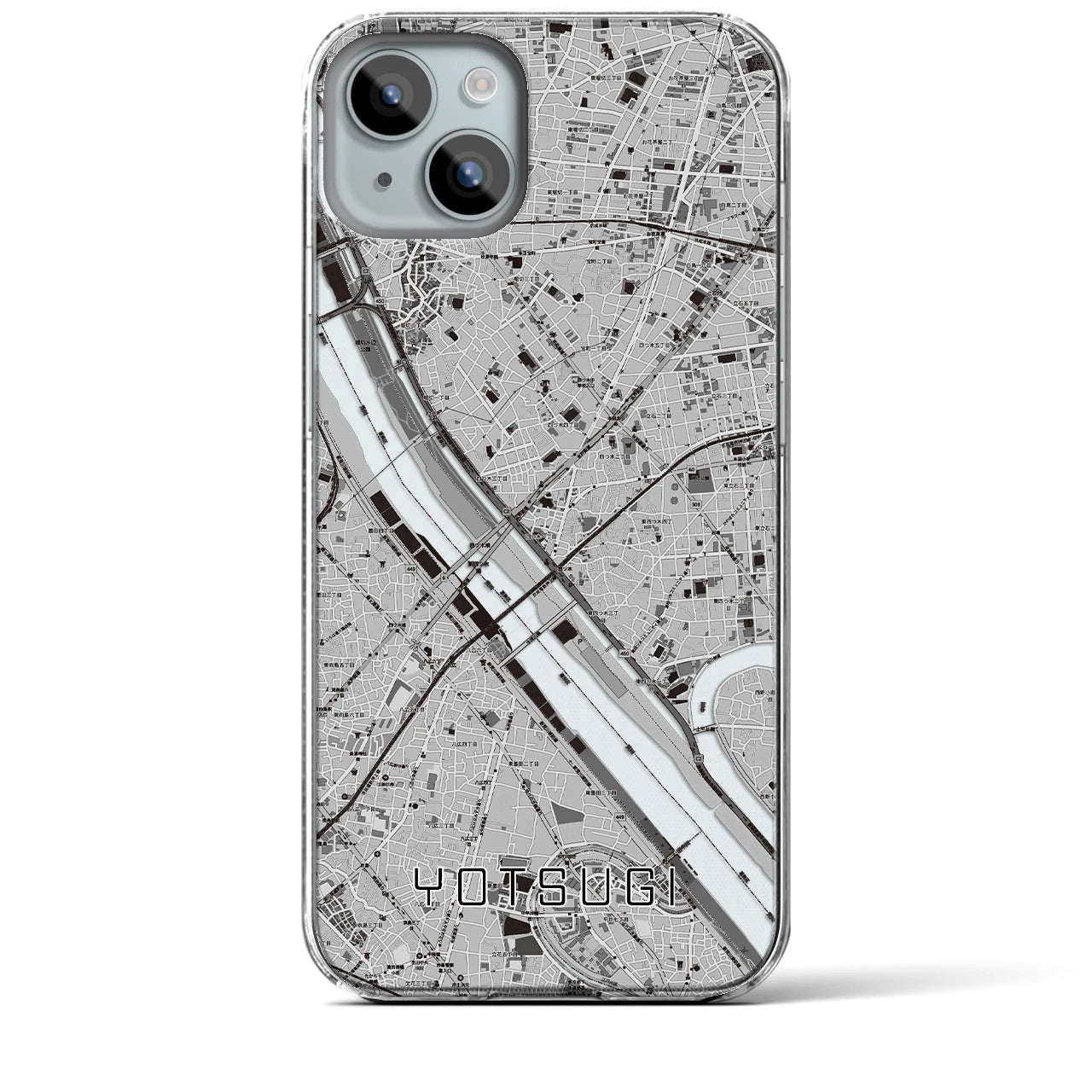 【四ツ木(東京都)】地図柄iPhoneケース(クリアタイプ)