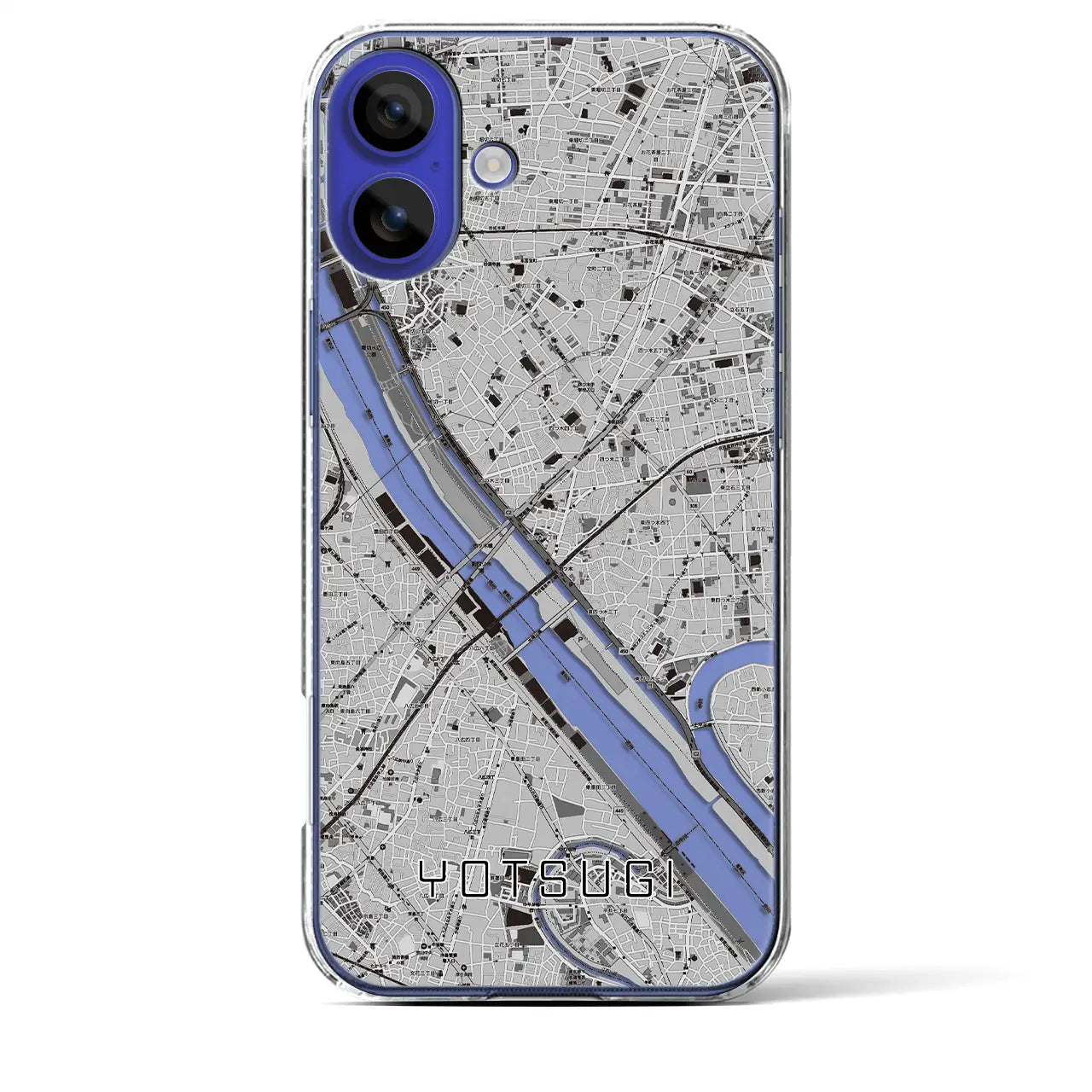 【四ツ木(東京都)】地図柄iPhoneケース(クリアタイプ)