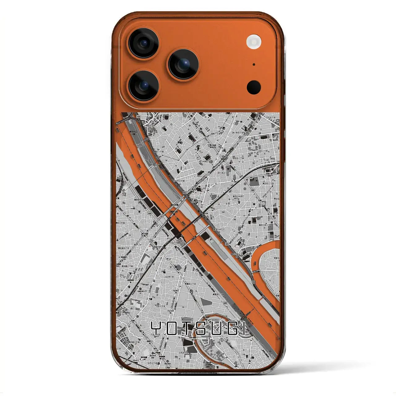 【四ツ木(東京都)】地図柄iPhoneケース(クリアタイプ)モノトーン・iPhone 17 Pro Max 用