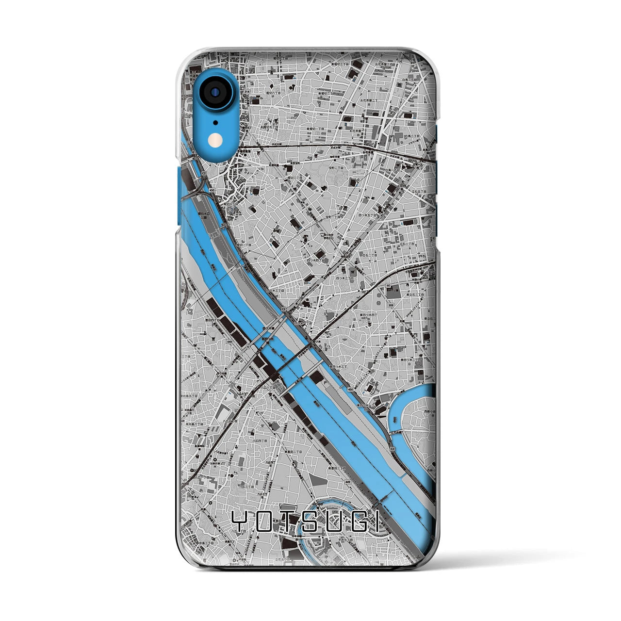 【四ツ木(東京都)】地図柄iPhoneケース(クリアタイプ)
