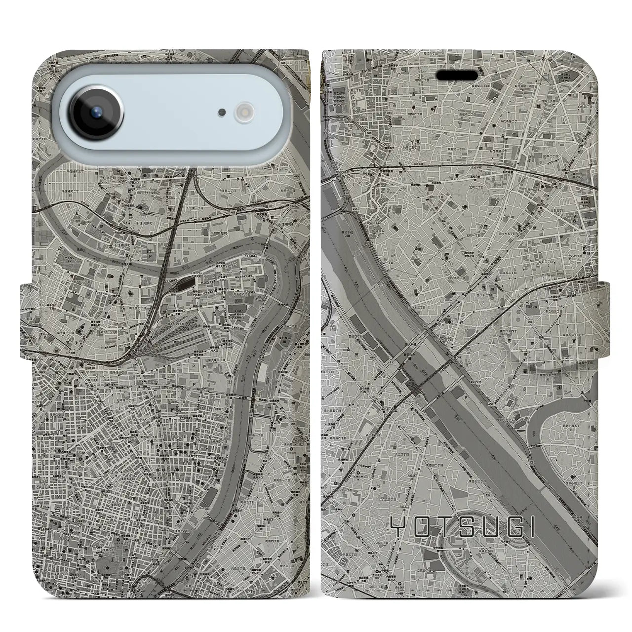 【四ツ木(東京都)】地図柄iPhoneケース(手帳タイプ)