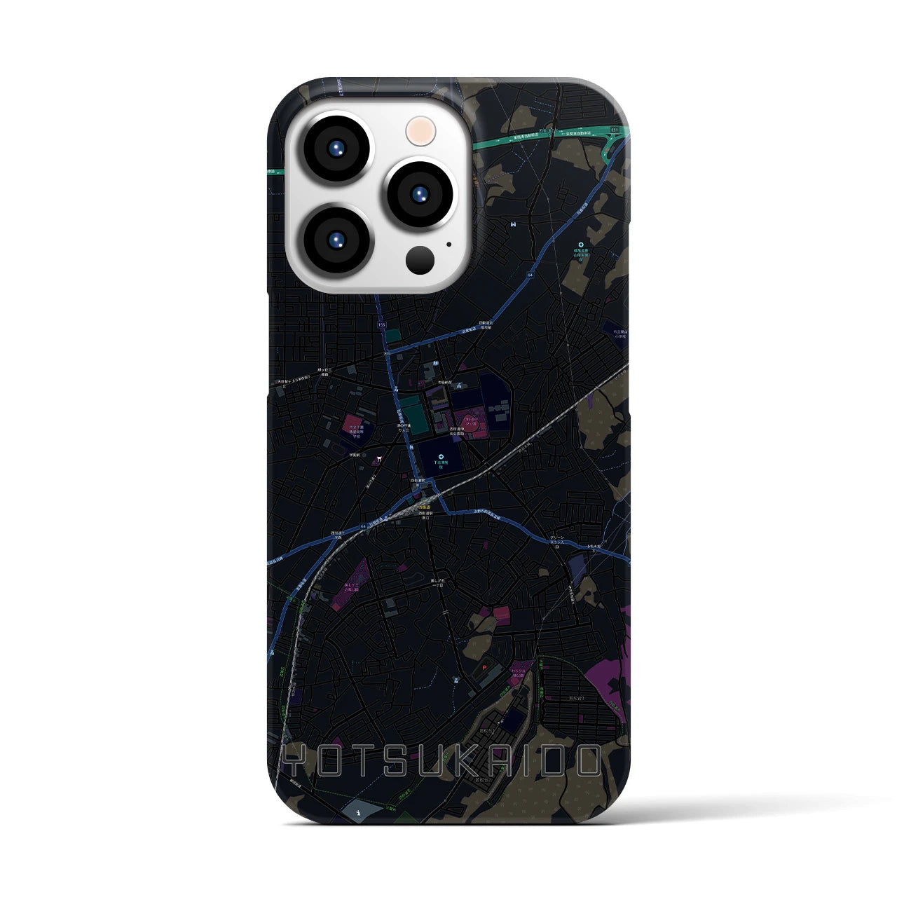 【四街道(千葉県)】地図柄iPhoneケース(バックカバータイプ)