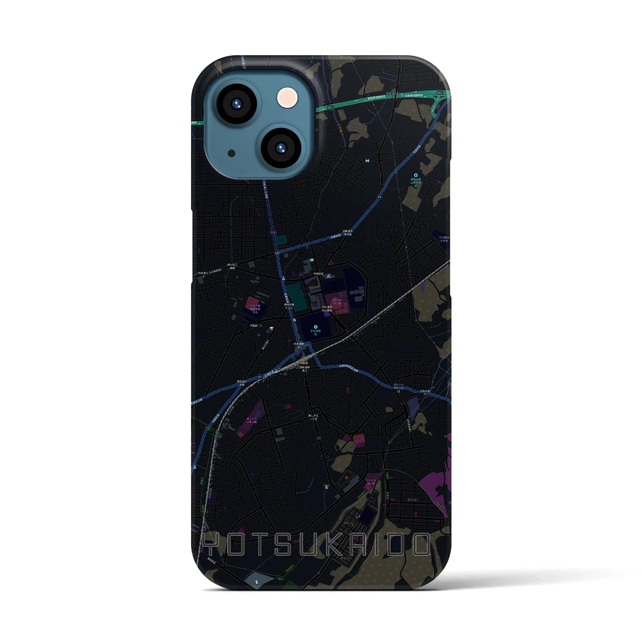 【四街道(千葉県)】地図柄iPhoneケース(バックカバータイプ)