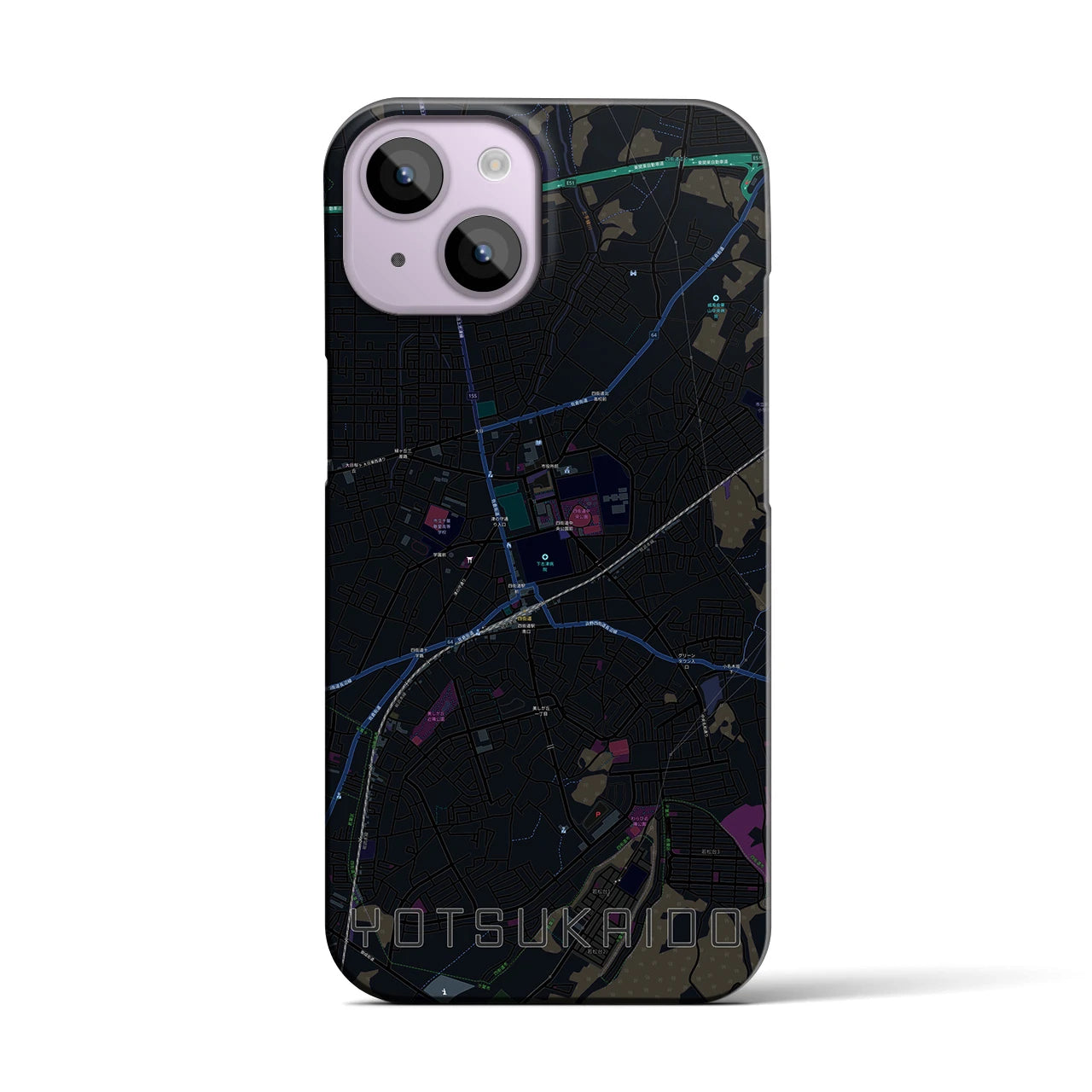 【四街道(千葉県)】地図柄iPhoneケース(バックカバータイプ)