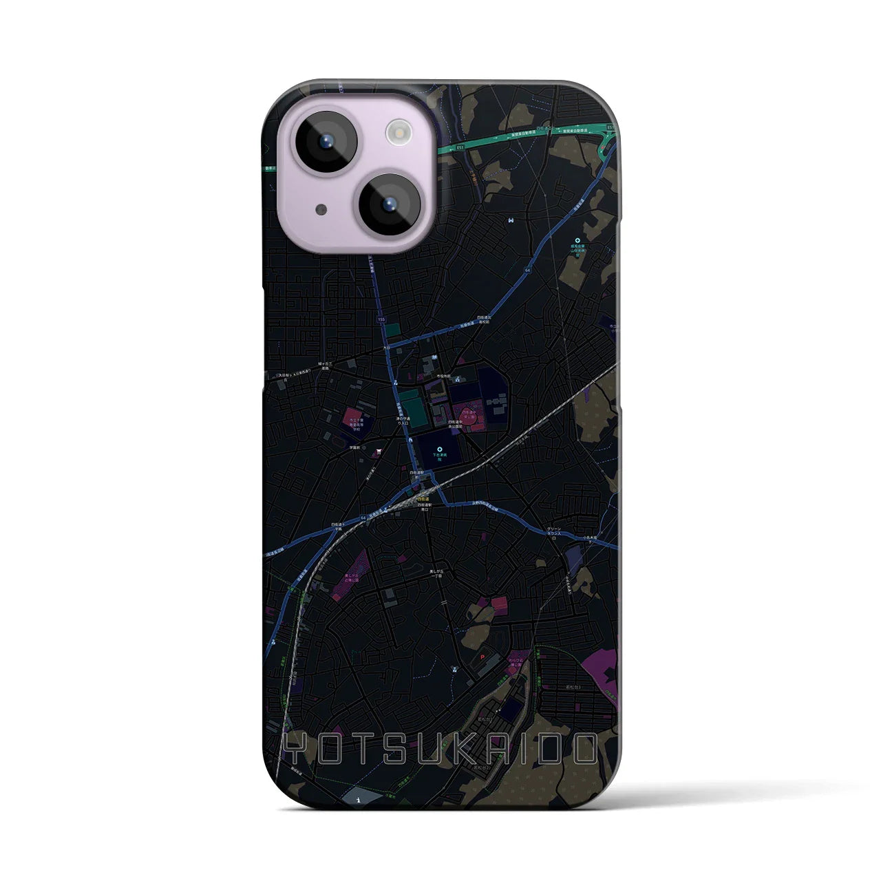 【四街道(千葉県)】地図柄iPhoneケース(バックカバータイプ)