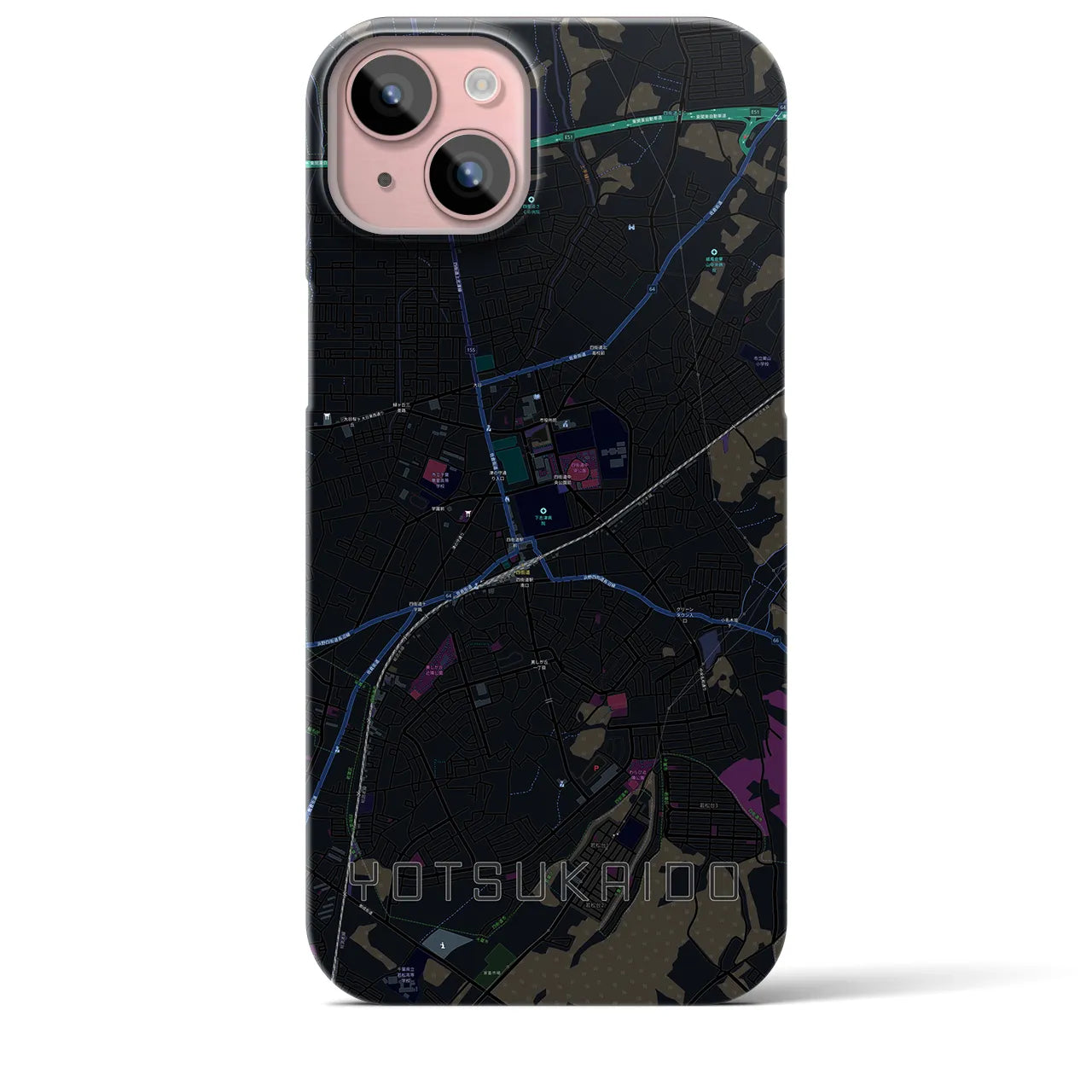【四街道(千葉県)】地図柄iPhoneケース(バックカバータイプ)