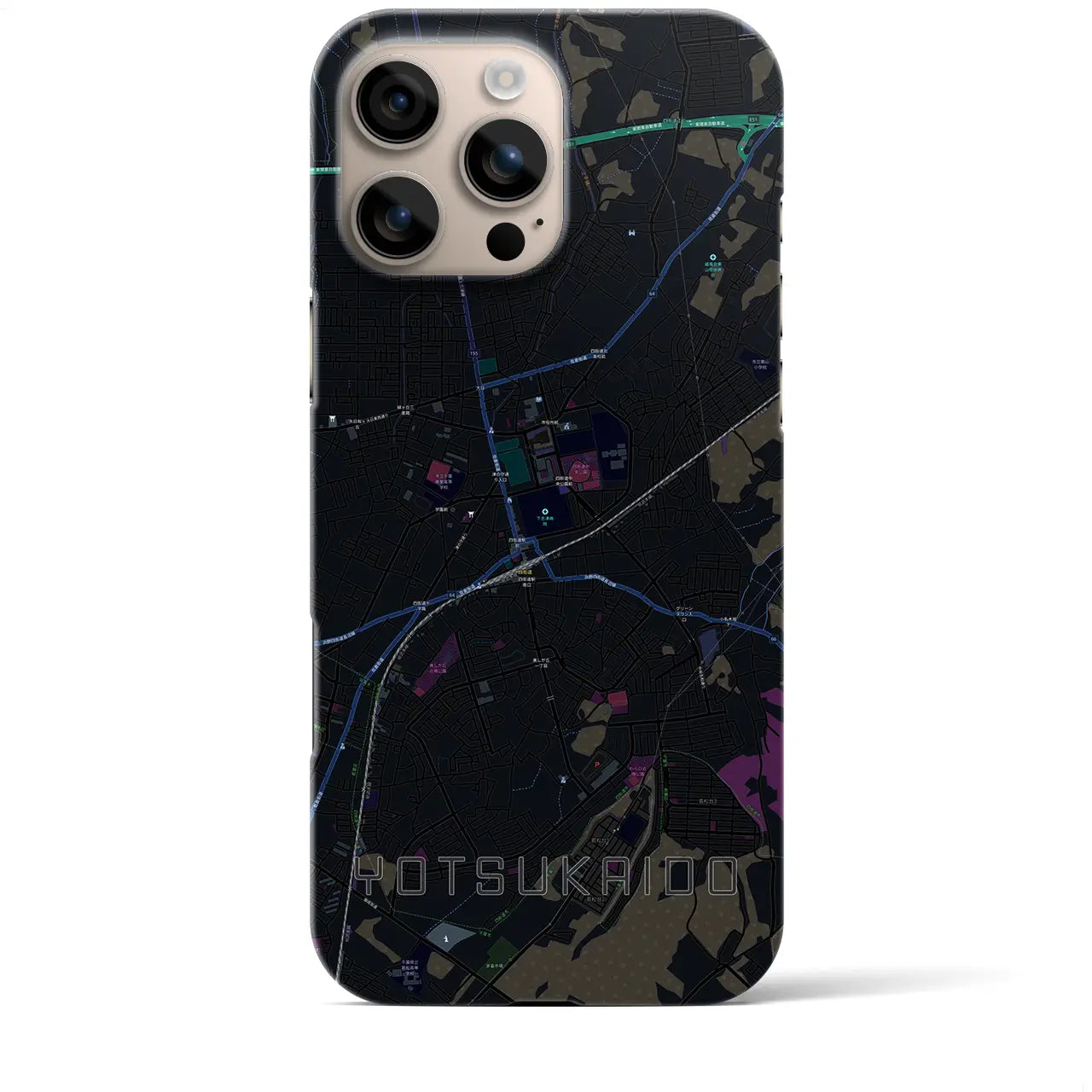 【四街道(千葉県)】地図柄iPhoneケース(バックカバータイプ)