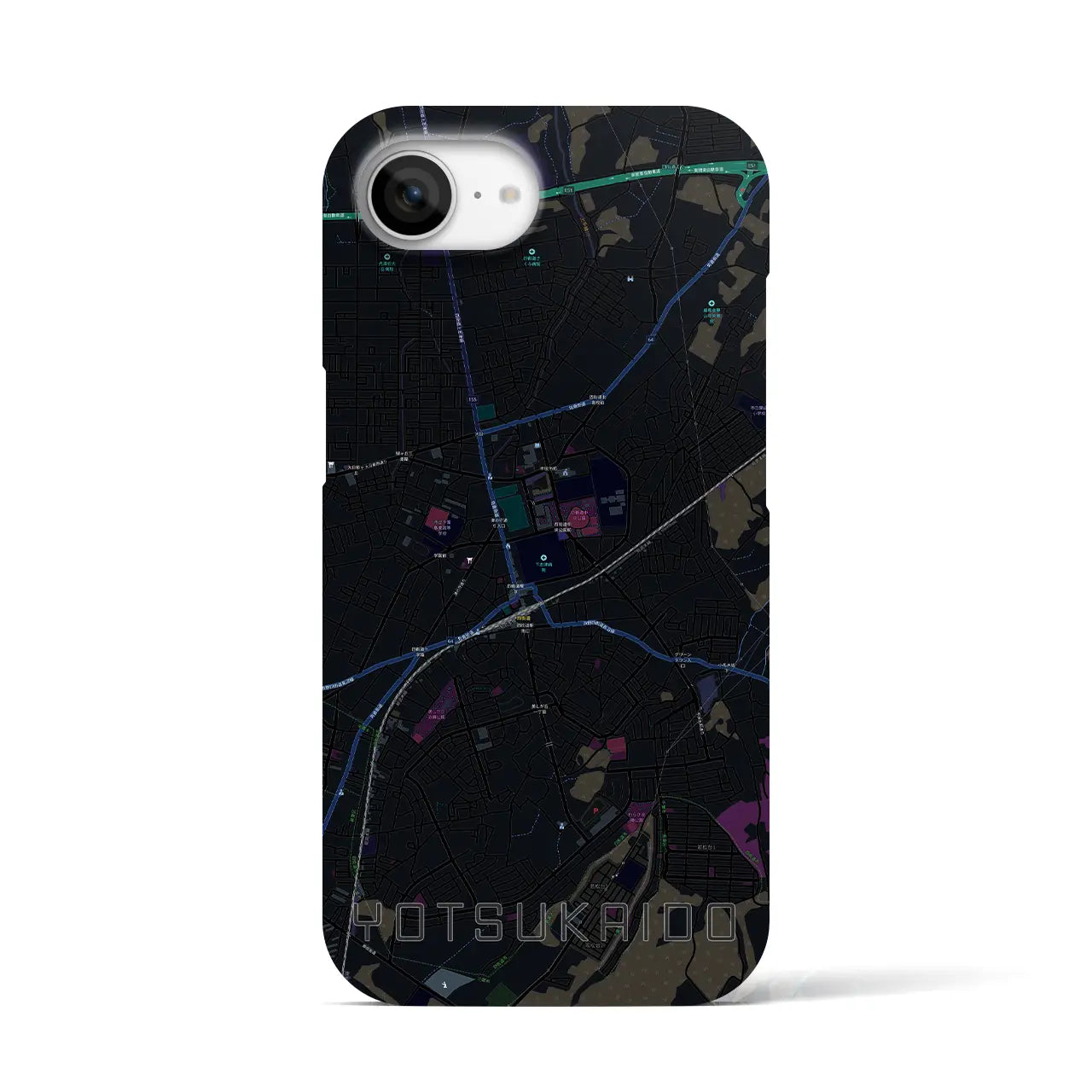 【四街道(千葉県)】地図柄iPhoneケース(バックカバータイプ)