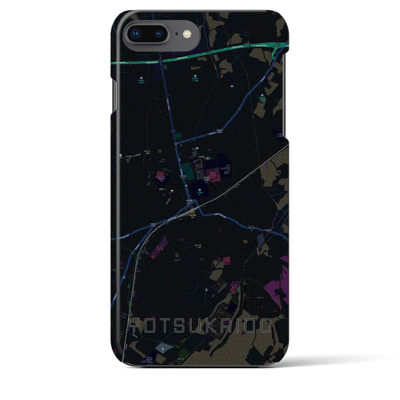 【四街道(千葉県)】地図柄iPhoneケース(バックカバータイプ)