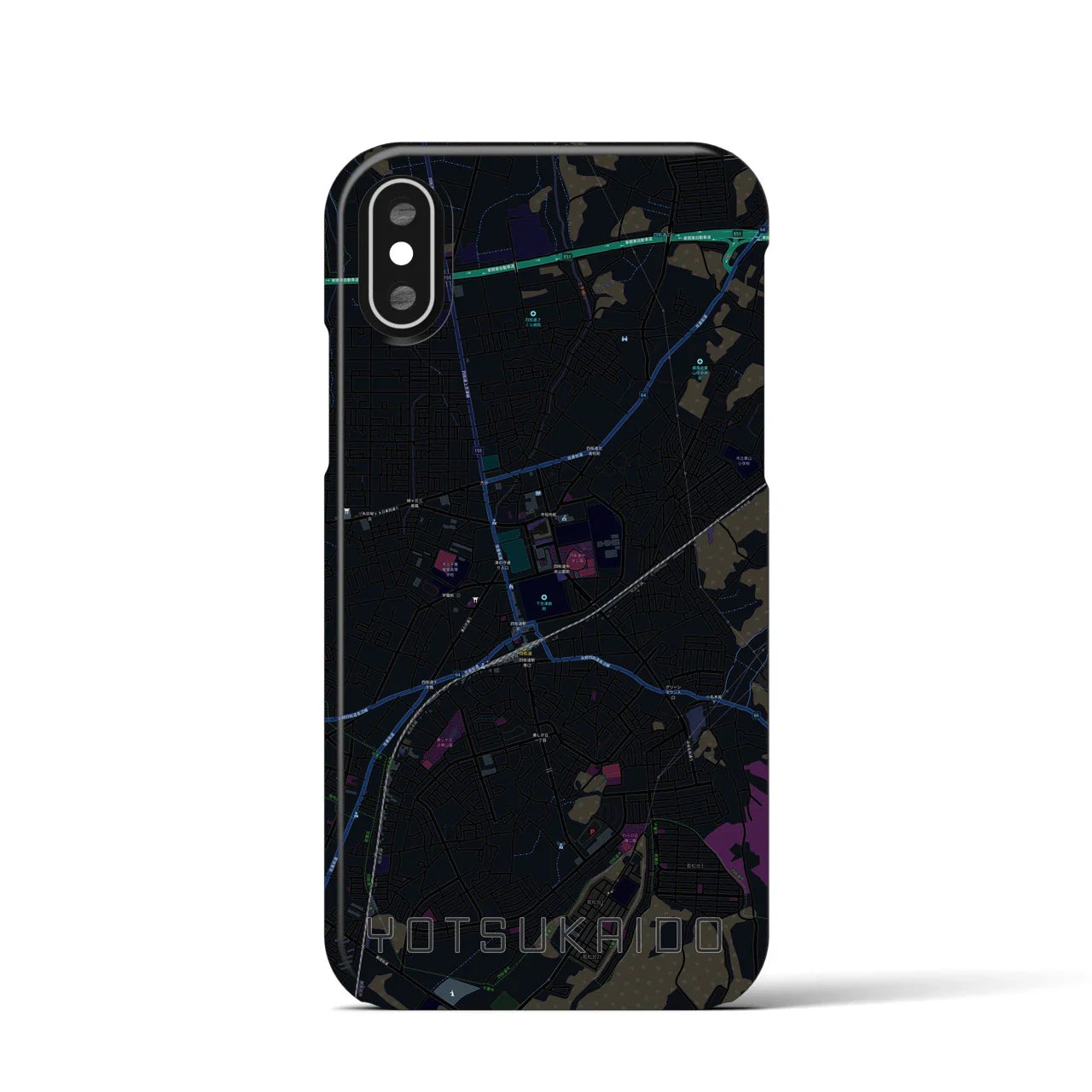 【四街道(千葉県)】地図柄iPhoneケース(バックカバータイプ)
