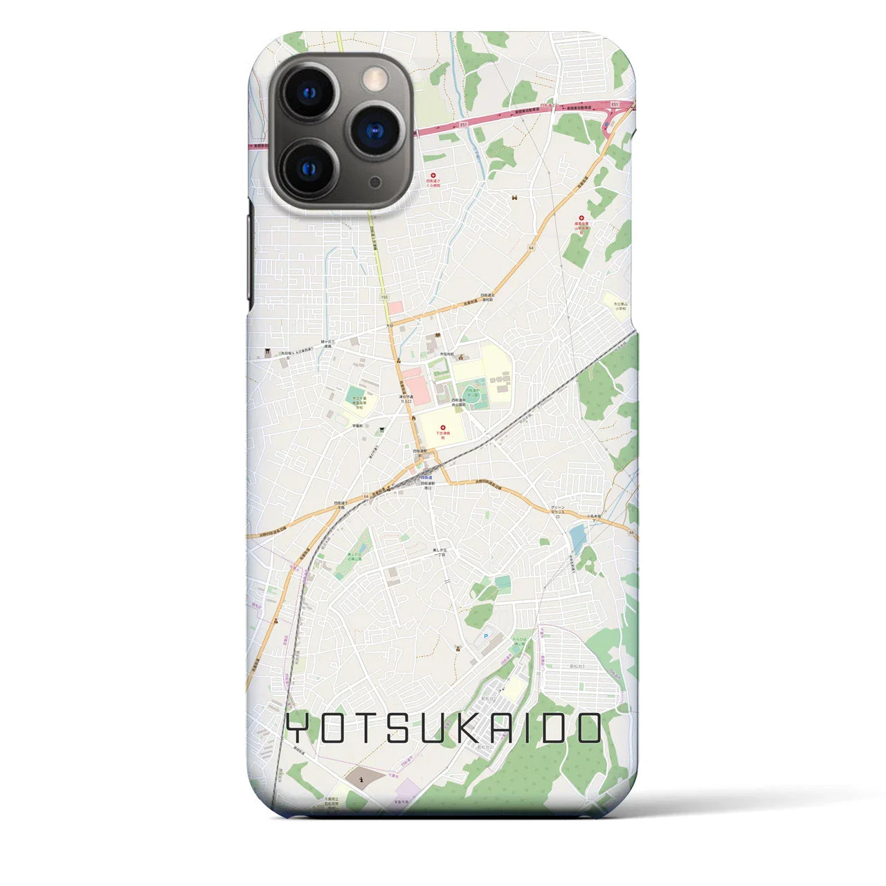 【四街道(千葉県)】地図柄iPhoneケース(バックカバータイプ)