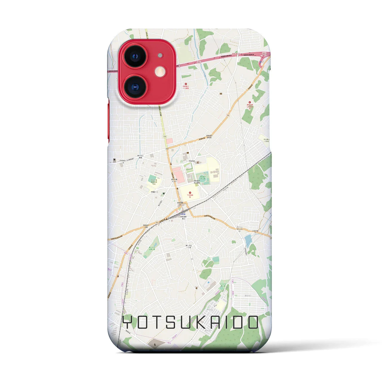 【四街道(千葉県)】地図柄iPhoneケース(バックカバータイプ)