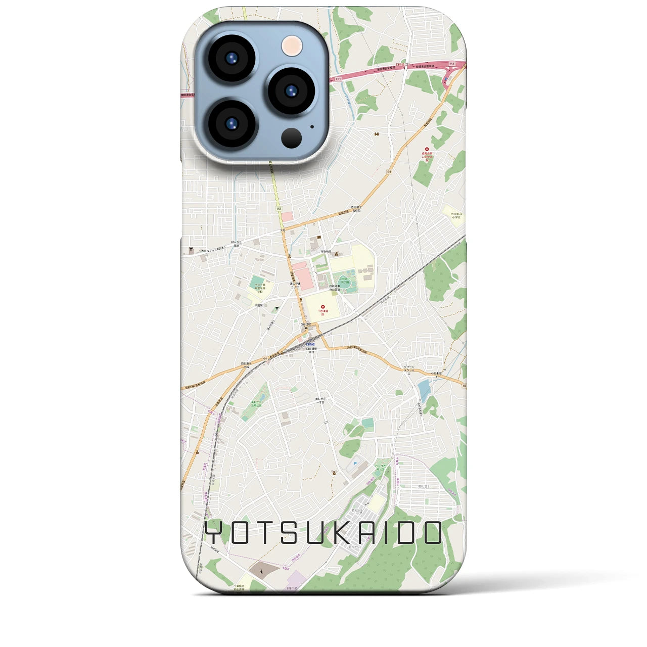 【四街道(千葉県)】地図柄iPhoneケース(バックカバータイプ)