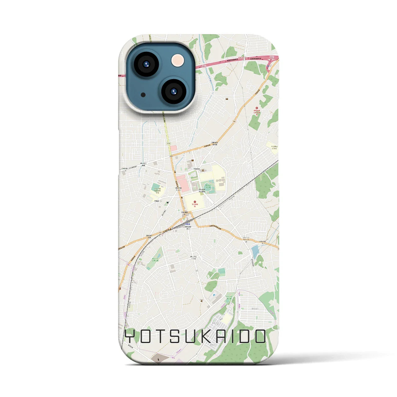 【四街道(千葉県)】地図柄iPhoneケース(バックカバータイプ)
