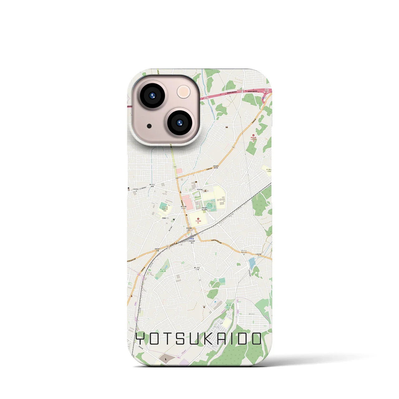 【四街道(千葉県)】地図柄iPhoneケース(バックカバータイプ)